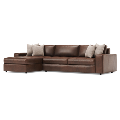 Bernhardt Nest Leather Modular Sectional Sofa with Chaise