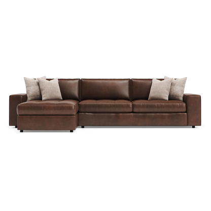 Bernhardt Nest Leather Modular Sectional Sofa with Chaise