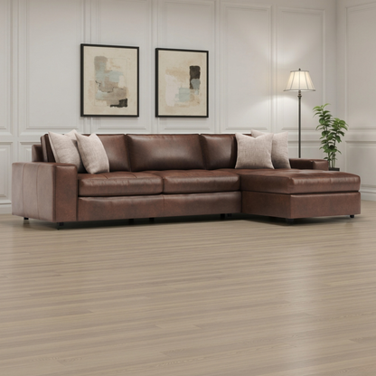 Bernhardt Nest Leather Modular Sectional Sofa with Chaise