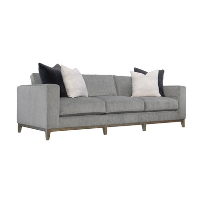 Bernhardt Noel 3-Seater Sofa in light fabric with track arms and tapered legs, inspired by the classic club chair design for a modern look