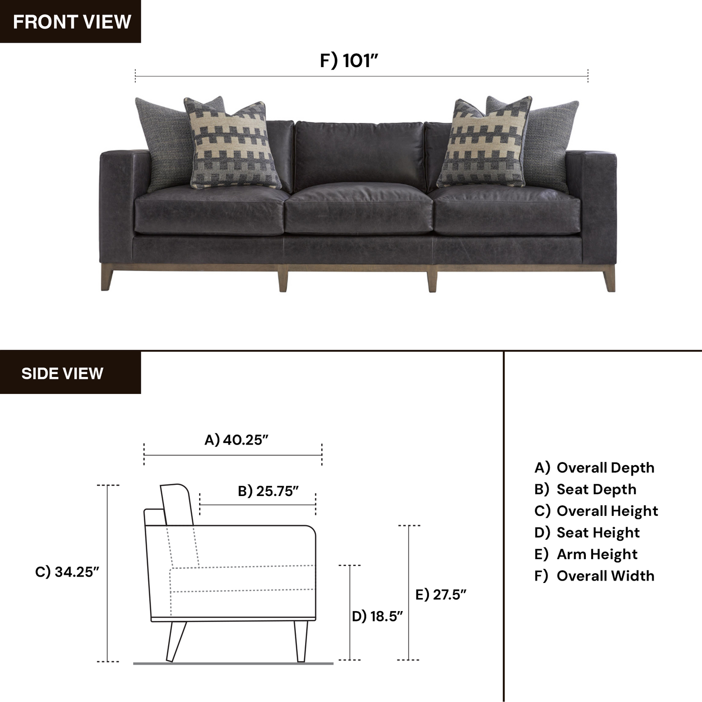 Bernhardt Noel 3-Seater Sofa with Track Arm
