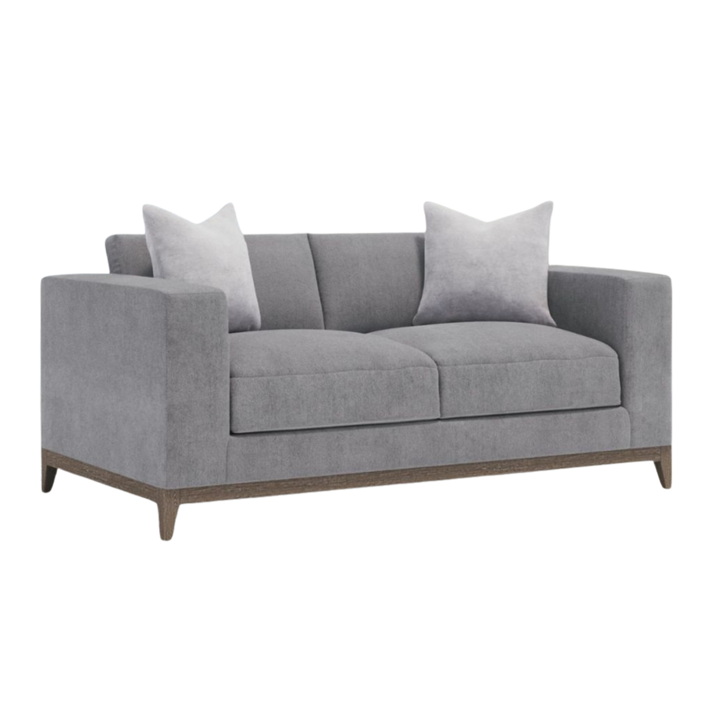 Bernhardt Noel Gray Fabric 2-Seater Loveseat with 2 Throw Pillows