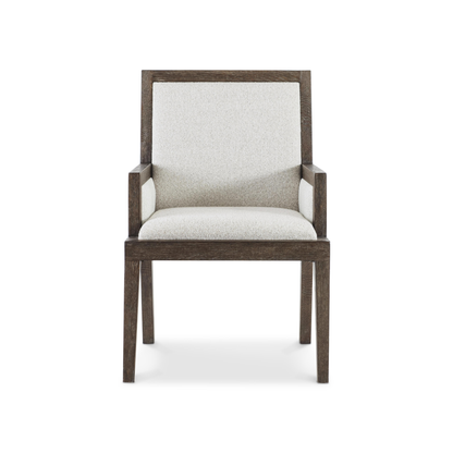 Bernhardt Outline Fabric Arm Chair with Exposed Wooden Frame-Comfort Design