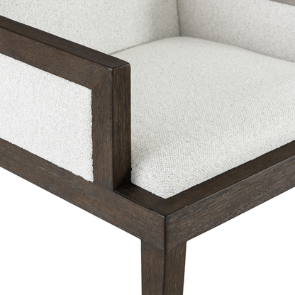 Bernhardt Outline Fabric Arm Chair with Exposed Wooden Frame-Comfort Design