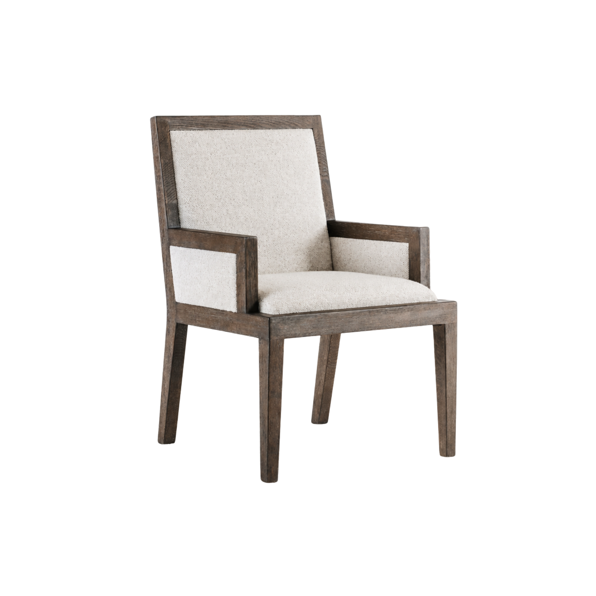 Bernhardt Outline Fabric Arm Chair with Exposed Wooden Frame-Comfort Design