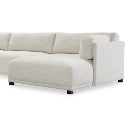 Bernhardt Parker Fabric Sectional With Chaise & Box-Edge Pillows