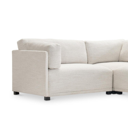 Bernhardt Parker Fabric Sectional With Chaise & Box-Edge Pillows