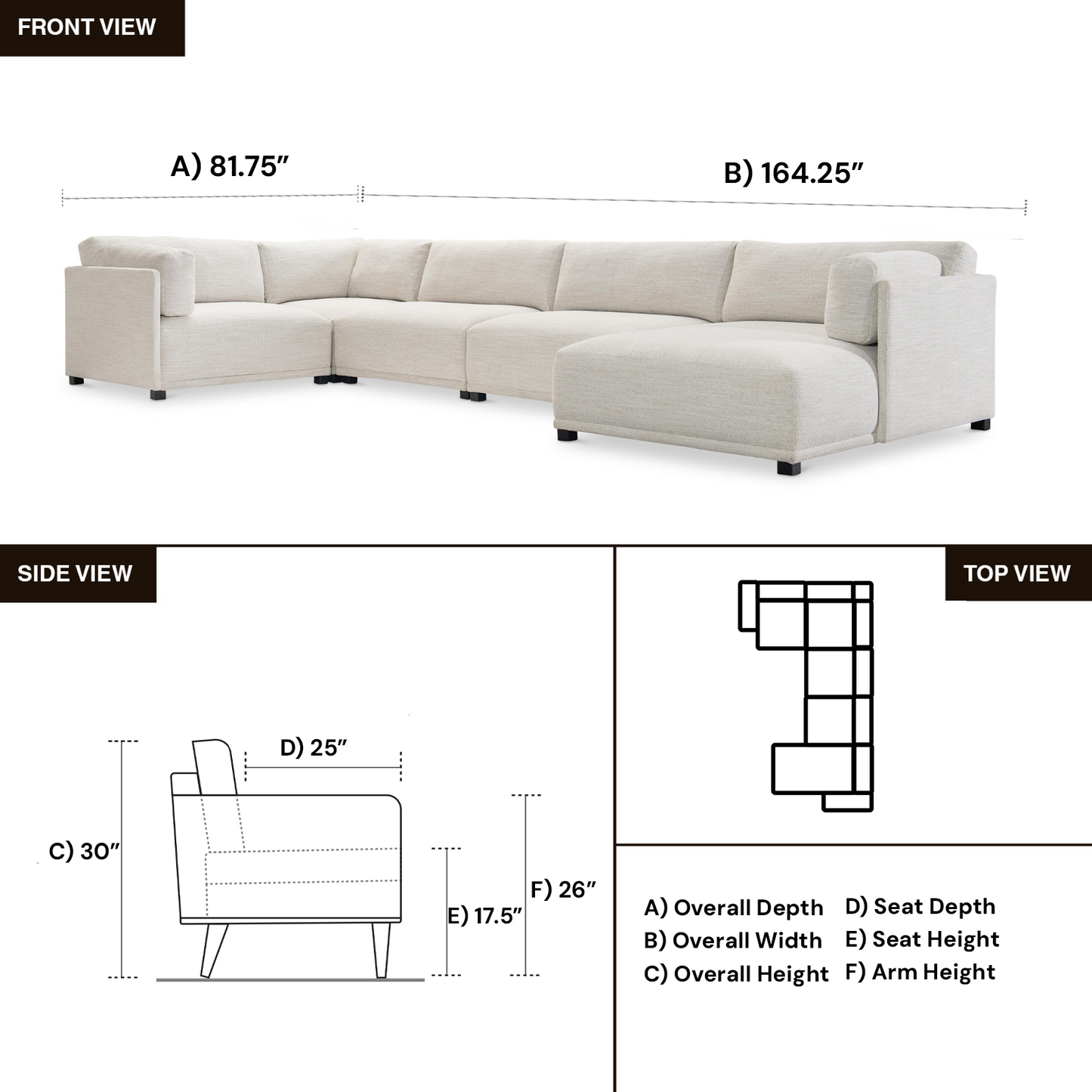 Bernhardt Parker Fabric Sectional With Chaise & Box-Edge Pillows