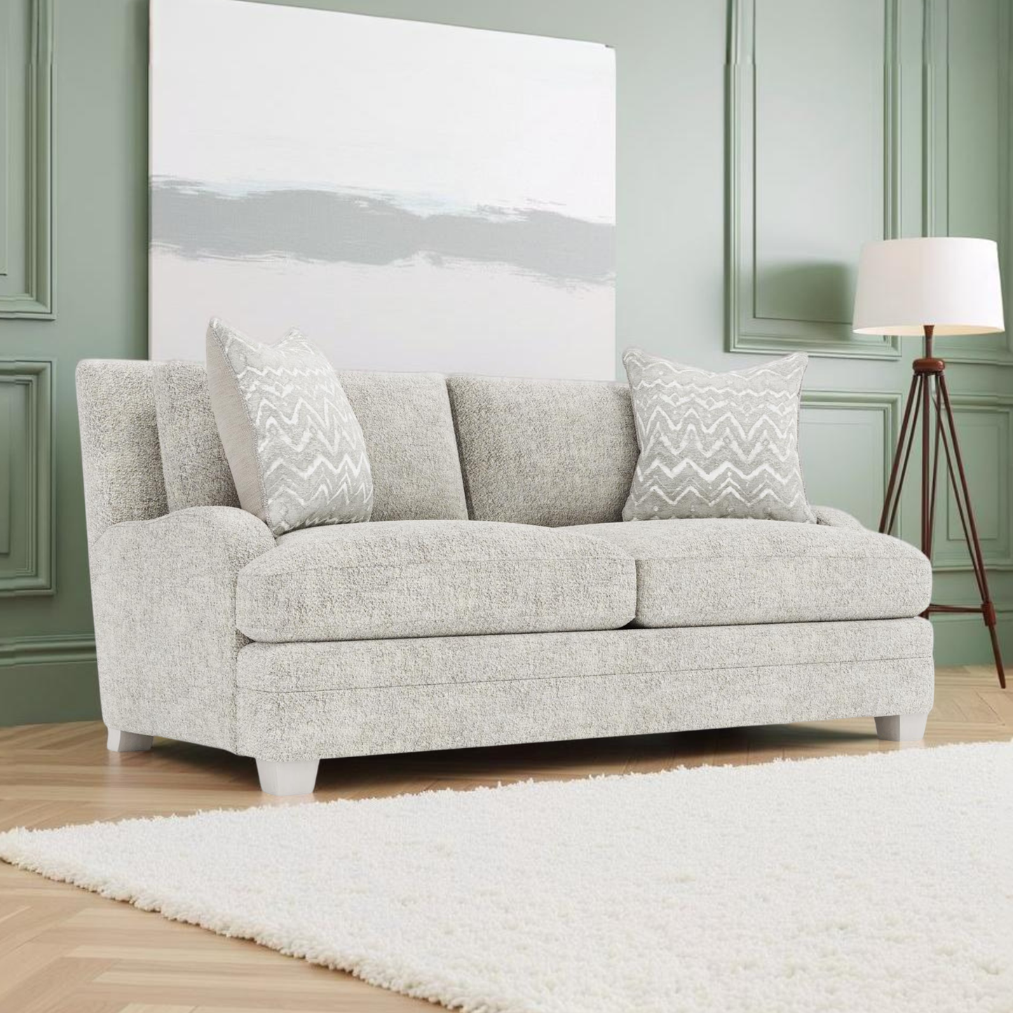 Bernhardt Rollins Gray Fabric Loveseat