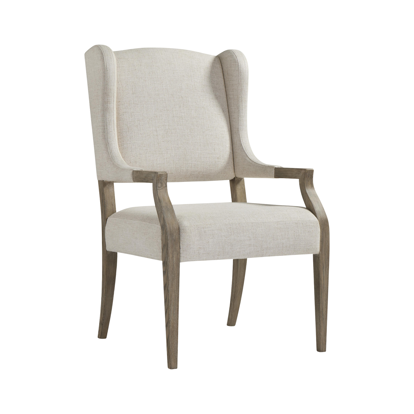 Bernhardt Santa Barbara Fabric Arm Chair with Wooden Saber Legs