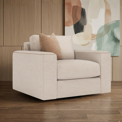 Bernhardt Vaughn Fabric Swivel Chair with Oversized Track Arm