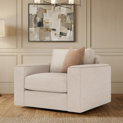 Bernhardt Vaughn Fabric Swivel Chair with Oversized Track Arm
