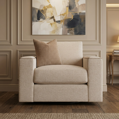 Bernhardt Vaughn Fabric Swivel Chair with Oversized Track Arm