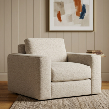 Bernhardt Vaughn Fabric Swivel Chair with Oversized Track Arm