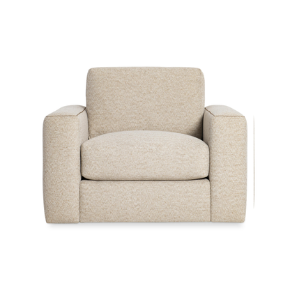 Bernhardt Vaughn Fabric Swivel Chair with Oversized Track Arm