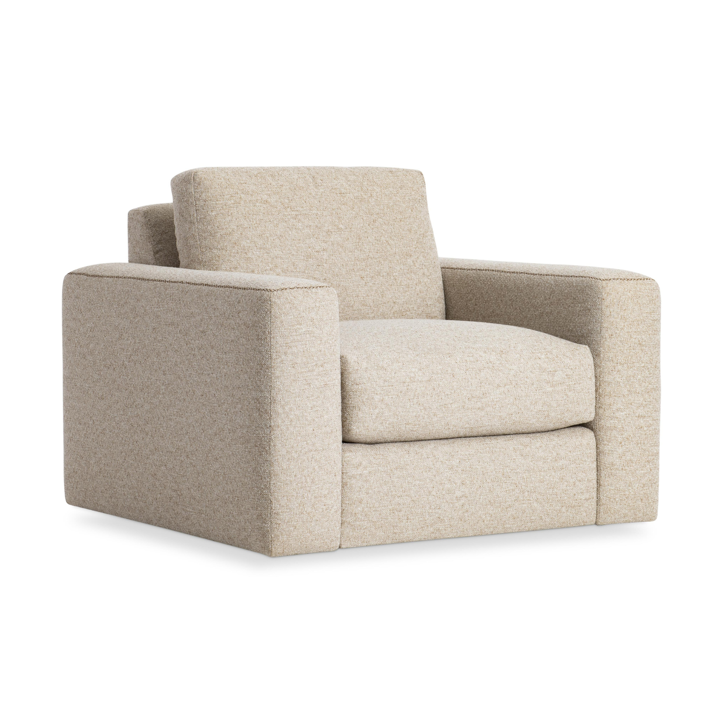 Bernhardt Vaughn Fabric Swivel Chair with Oversized Track Arm