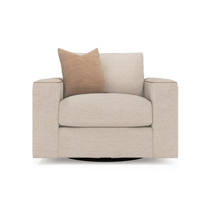 Bernhardt Vaughn Fabric Swivel Chair with Oversized Track Arm
