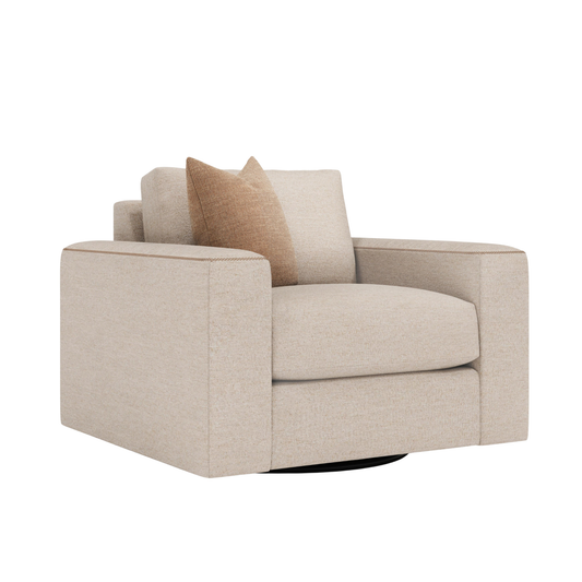 Bernhardt Vaughn Fabric Swivel Chair with Oversized Track Arm