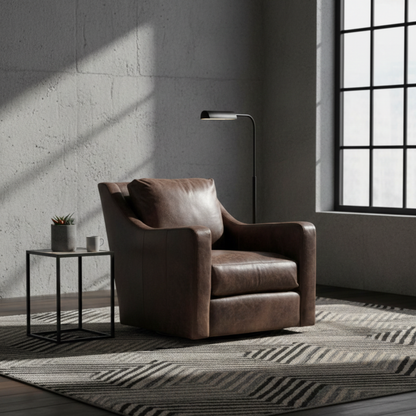 BernhardtVenturaLeatherSwivelChair with side table
comfortdesignfurnitures