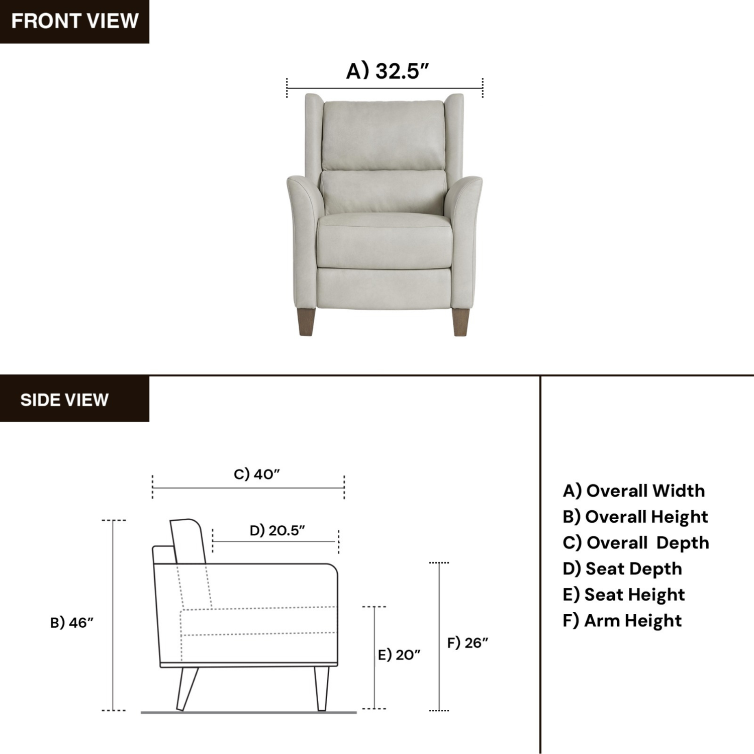 Bernhardt Weller Leather Power Motion Recliner Chair with USB Charging Port-Comfort Design