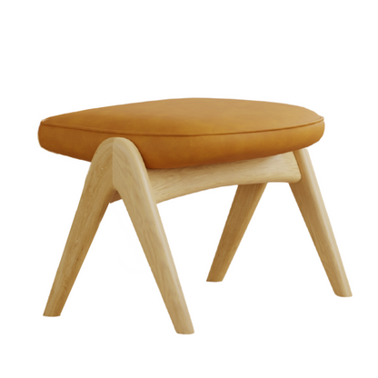 Fjords Bravo Leather Chair with Headrest Pillow and Ottoman