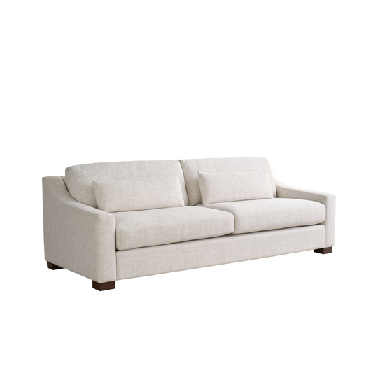 Universal Furniture Brooklyn White Fabric Sofa With Throw Pillows