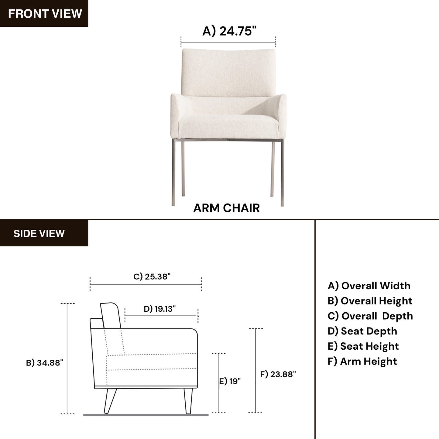 Bernhardt Sereno Upholstered Arm Chair with Adjustable Glides