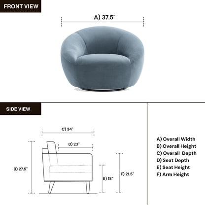 Bernhardt Rizz Upholstered Fabric Swivel Accent Chair-Comfort Furniture Design
