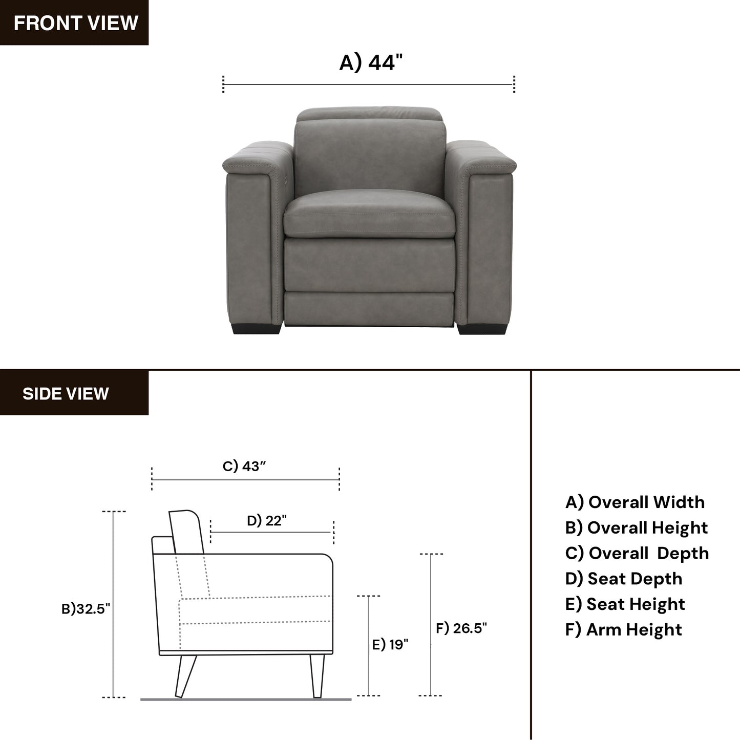 Bernhardt Lioni Leather Power Motion Recliner Chair-Comfort Design Furniture
