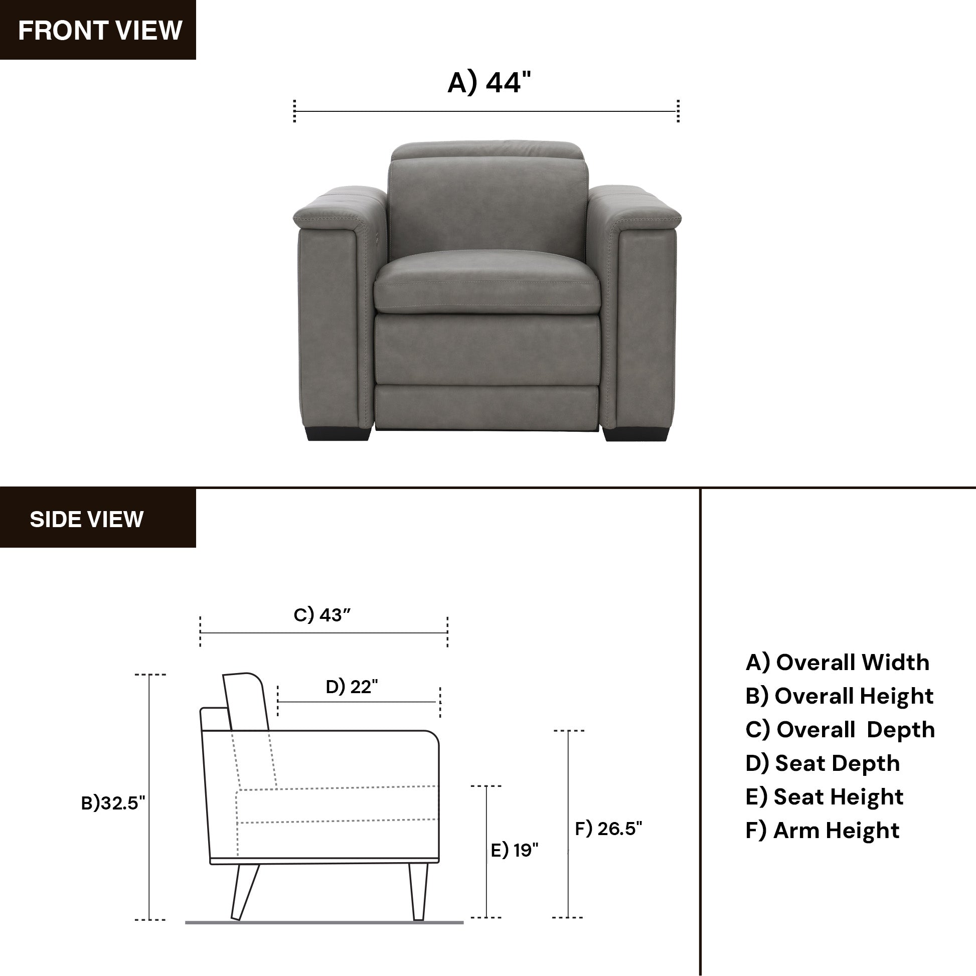 Bernhardt Lioni Leather Power Motion Recliner Chair-Comfort Design Furniture
