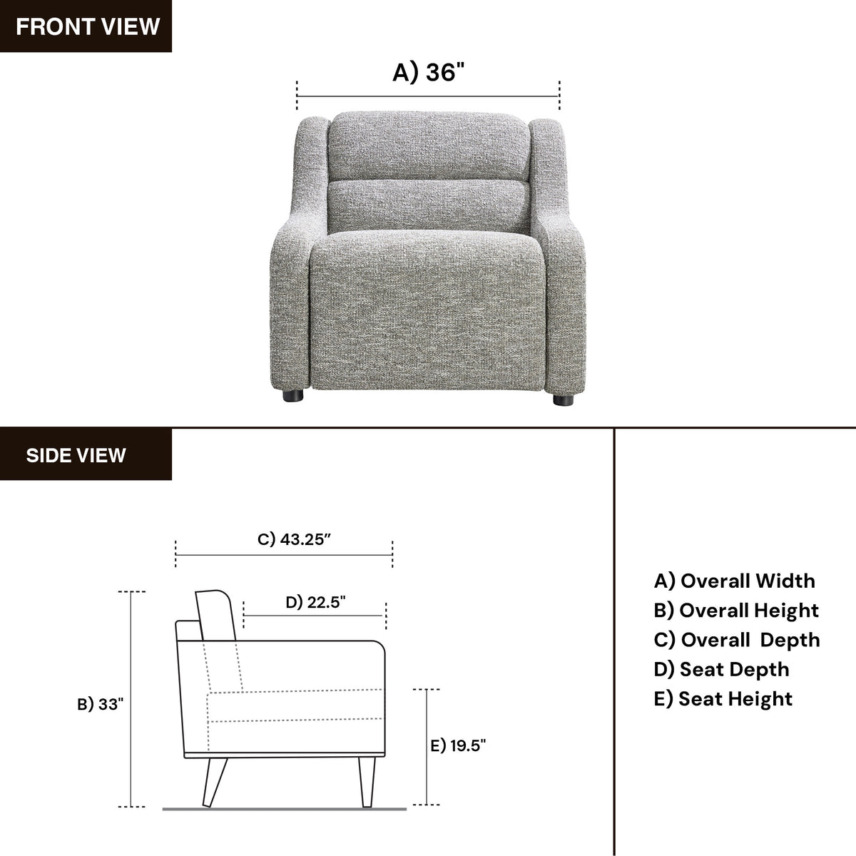 Bernhardt Gio Fabric Power Motion Recliner Chair with Power Controls-Comfort Design Furniture