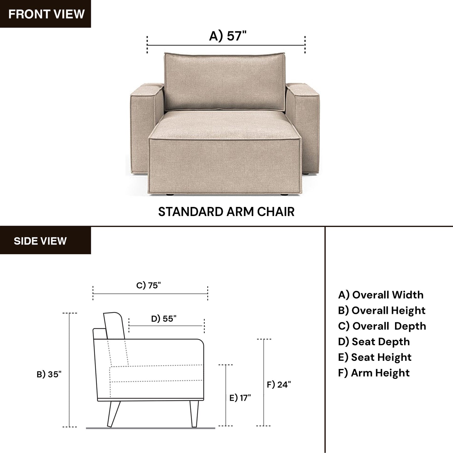 Innovation Living Newilla Fabric Lounger Chair with Detachable Cover and Storage
