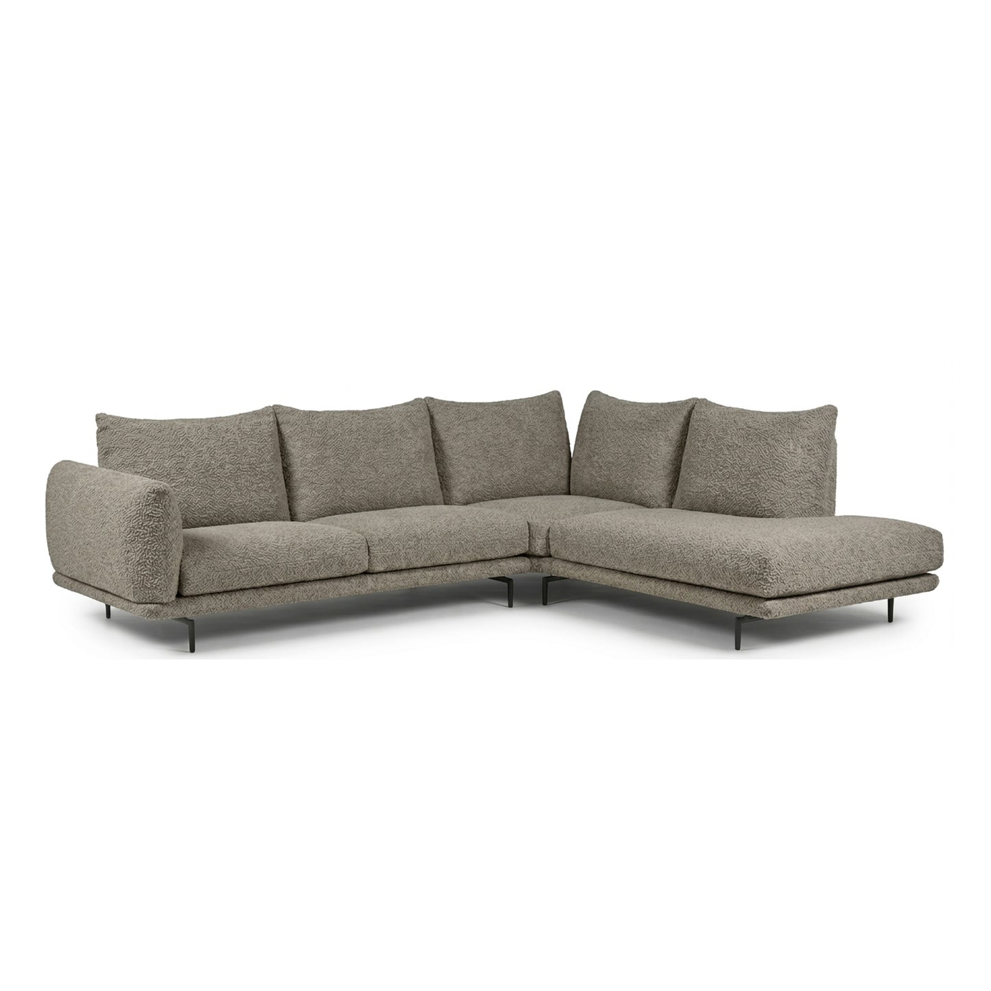 Calia Italia Dragees Fabric Modular Sectional Sofa with Lounge Chaise