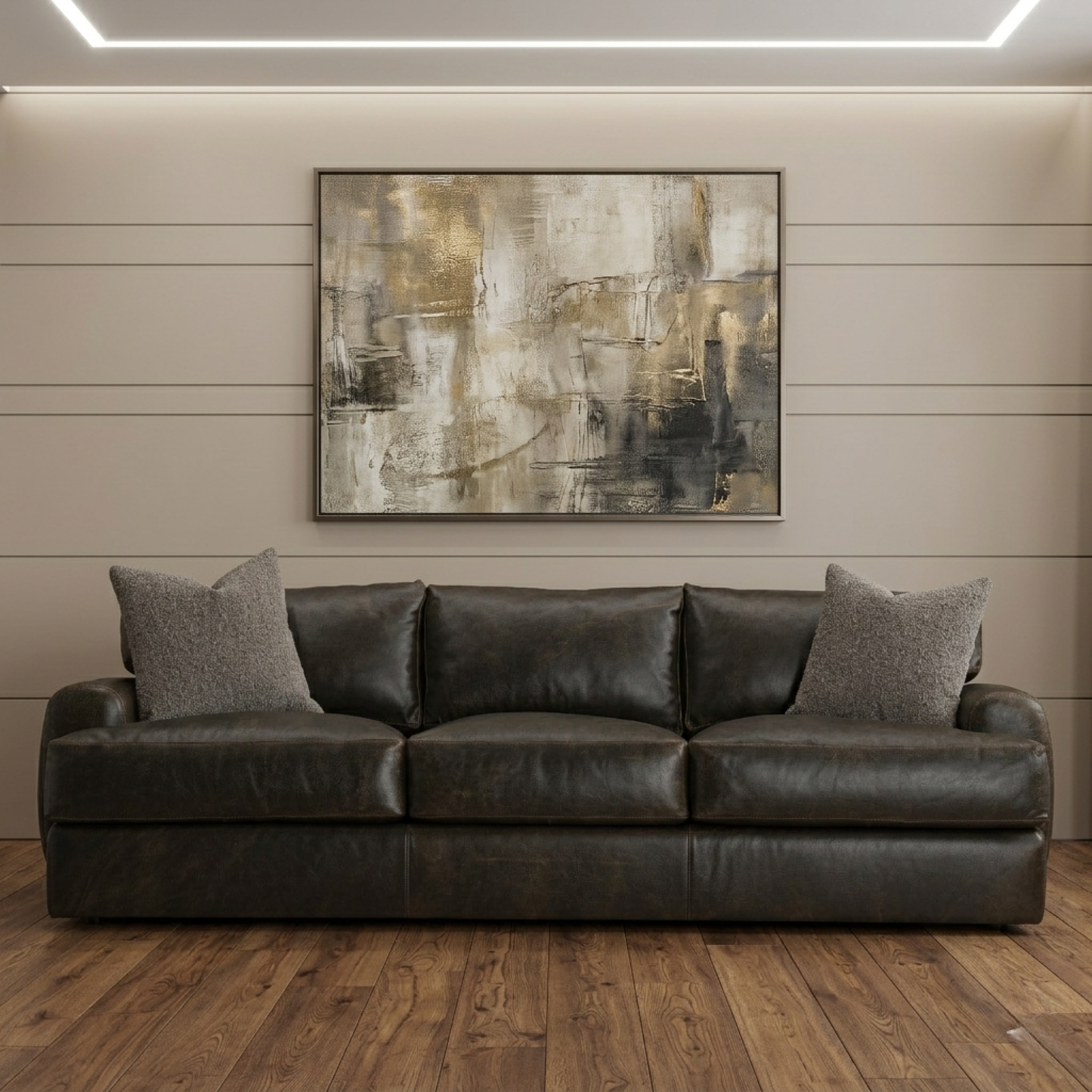 Bernhardt Cameron Fabric Sofa With Oversized Roll Arms