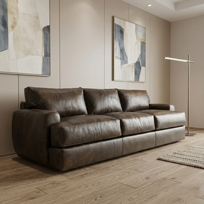 Bernhardt Cameron Fabric Sofa With Oversized Roll Arms