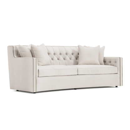 Bernhardt Candace 3-Seater Fabric Curved Tufted Sofa