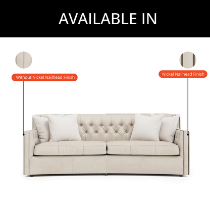 Bernhardt Candace 3-Seater Fabric Curved Tufted Sofa