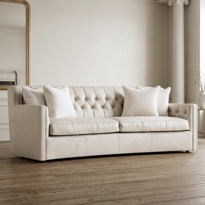 Bernhardt Candace 3-Seater Fabric Curved Tufted Sofa
