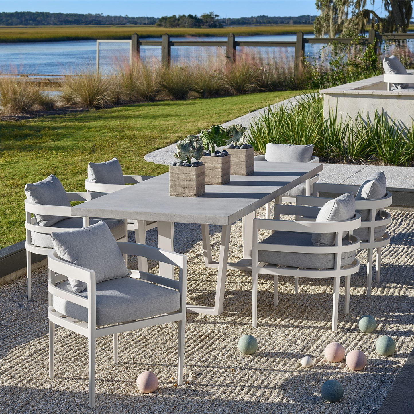 Universal Coastal Living South Beach Outdoor Gray Dining Chair