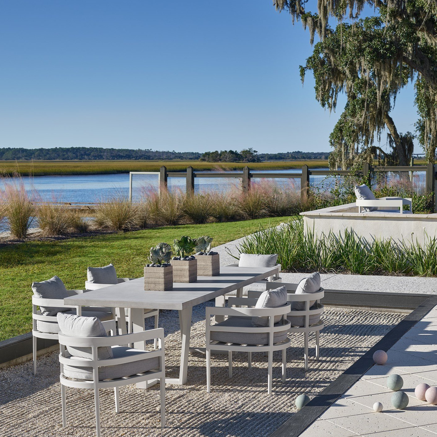 Universal Coastal Living South Beach Outdoor Gray Dining Chair