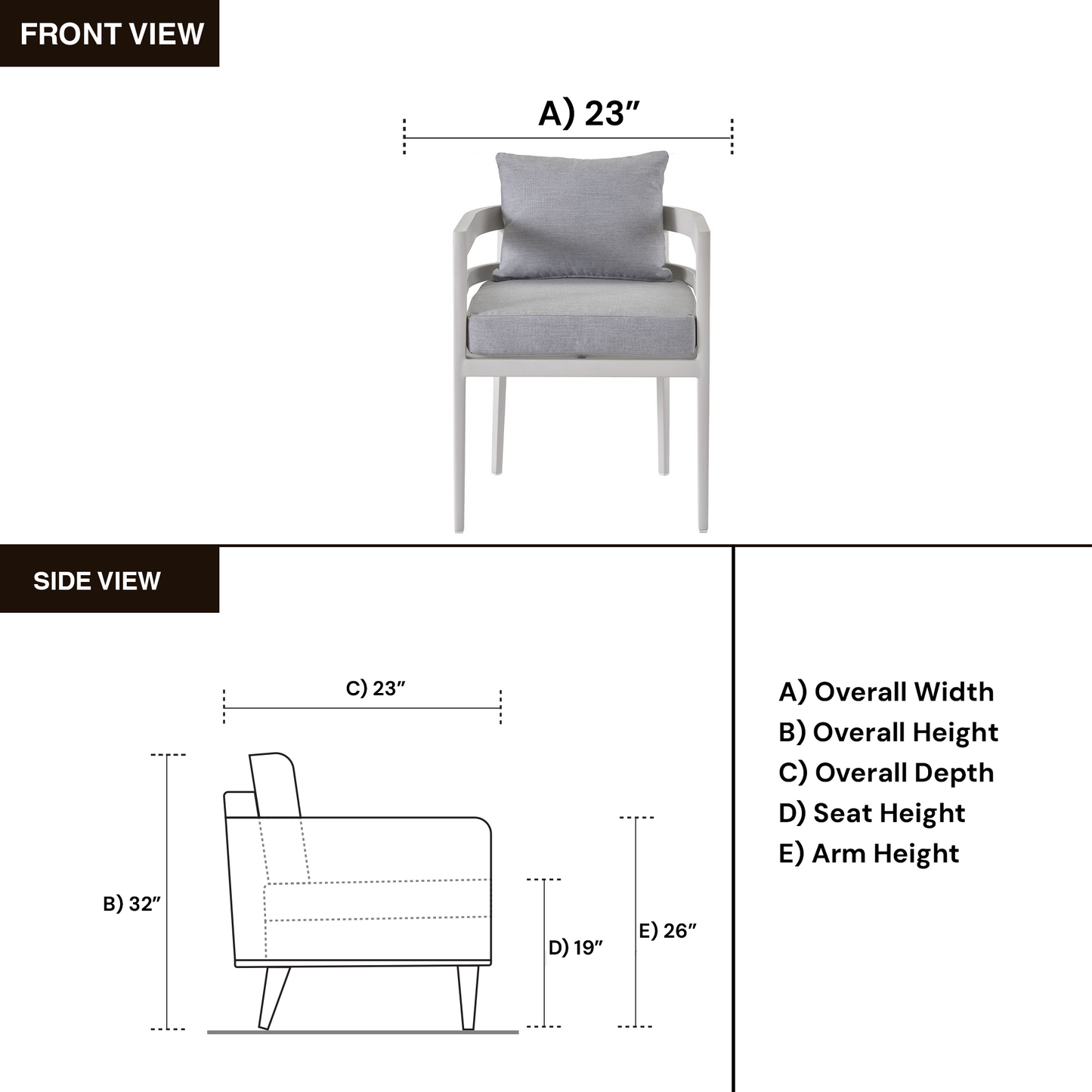 Universal Coastal Living South Beach Outdoor Gray Dining Chair