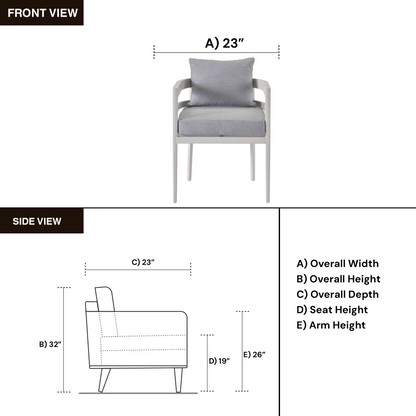 Universal Coastal Living South Beach Outdoor Gray Dining Chair