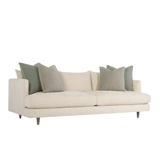 Bernhardt Living Colette White Cream Fabric Sofa