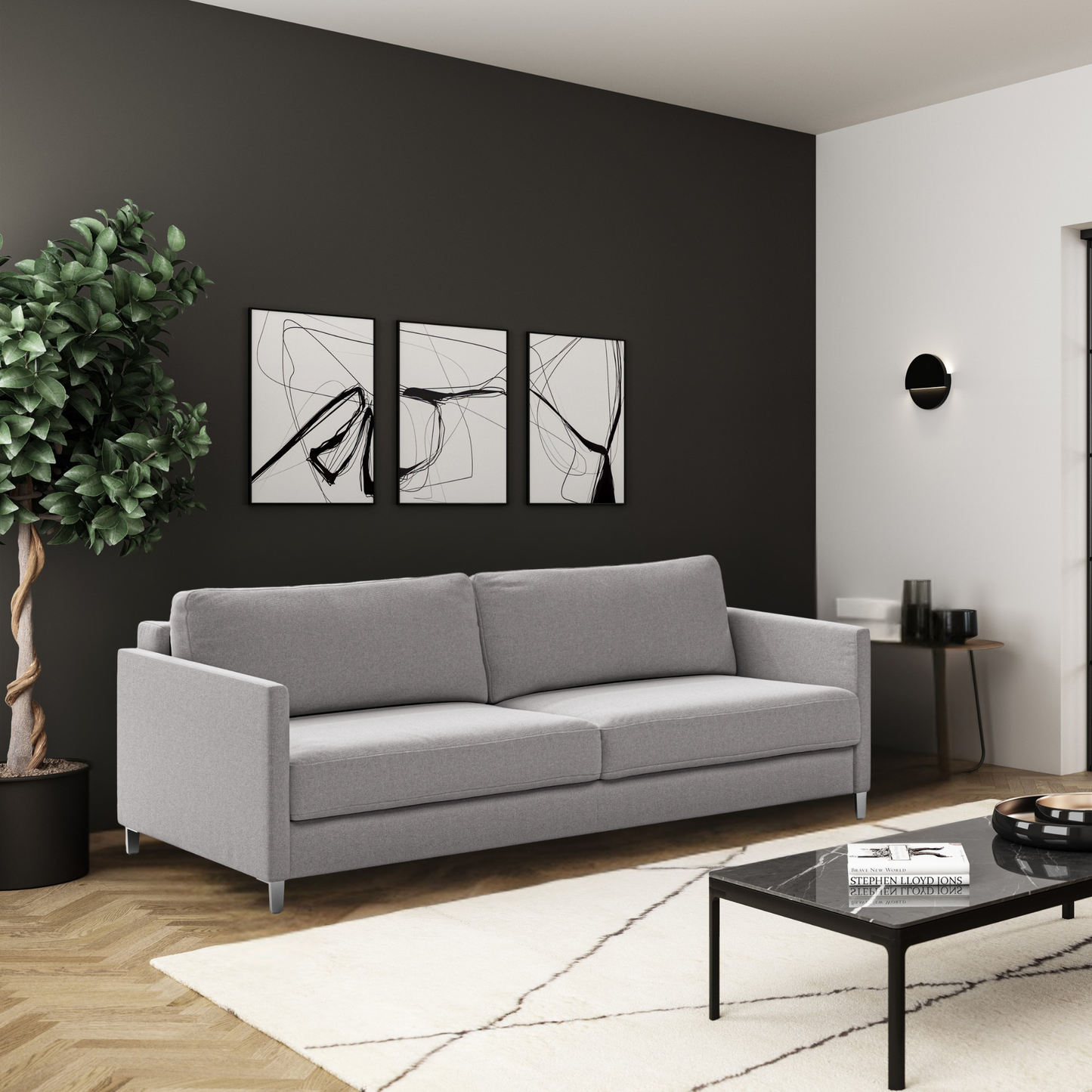 Luonto Elfin Fabric Sleeper Sofa With Nest Function