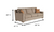 Universal Furniture Griffith Park Liam 3-Seater Fabric Sofa in Brown