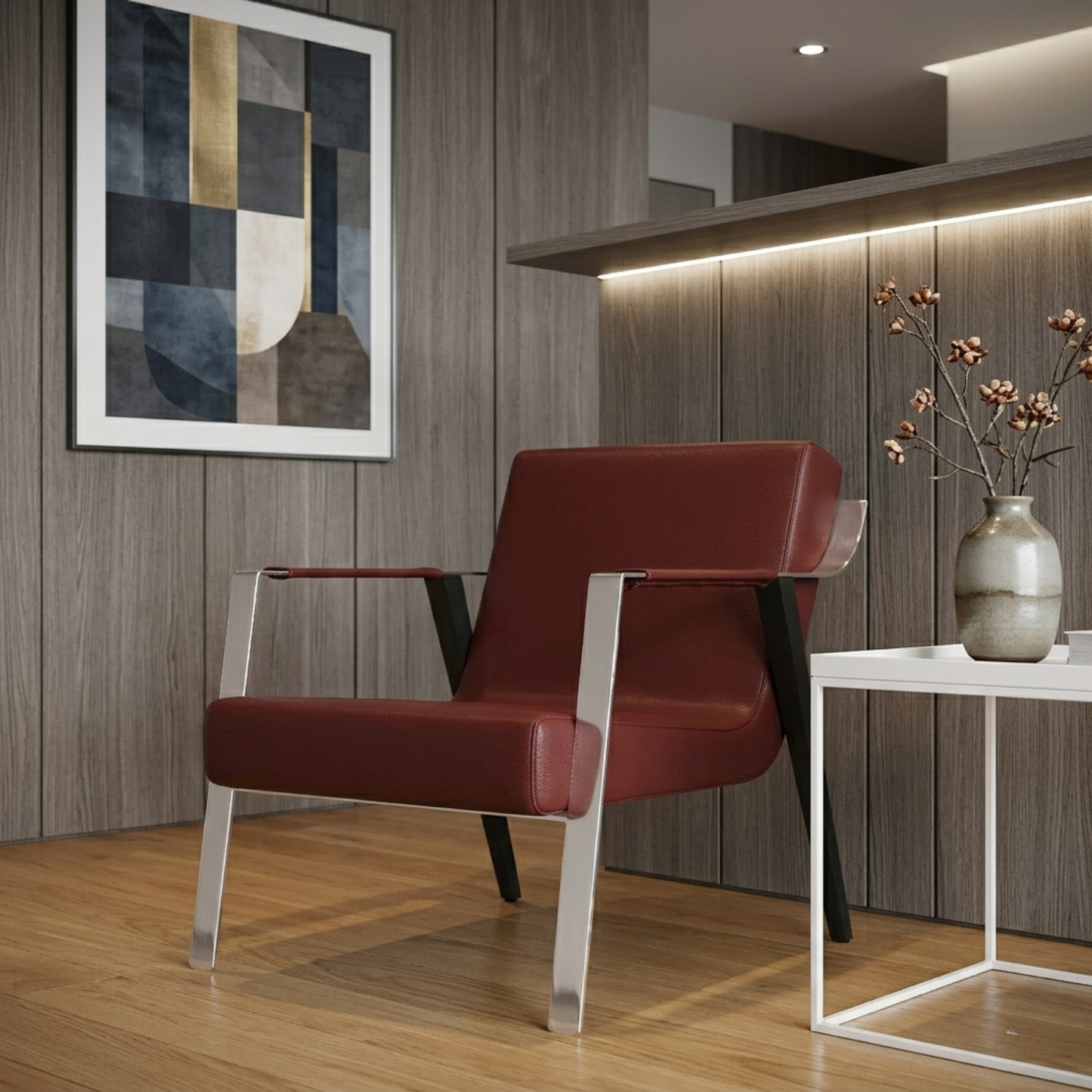 Klaussner Eleganza Leather Lounge Chair