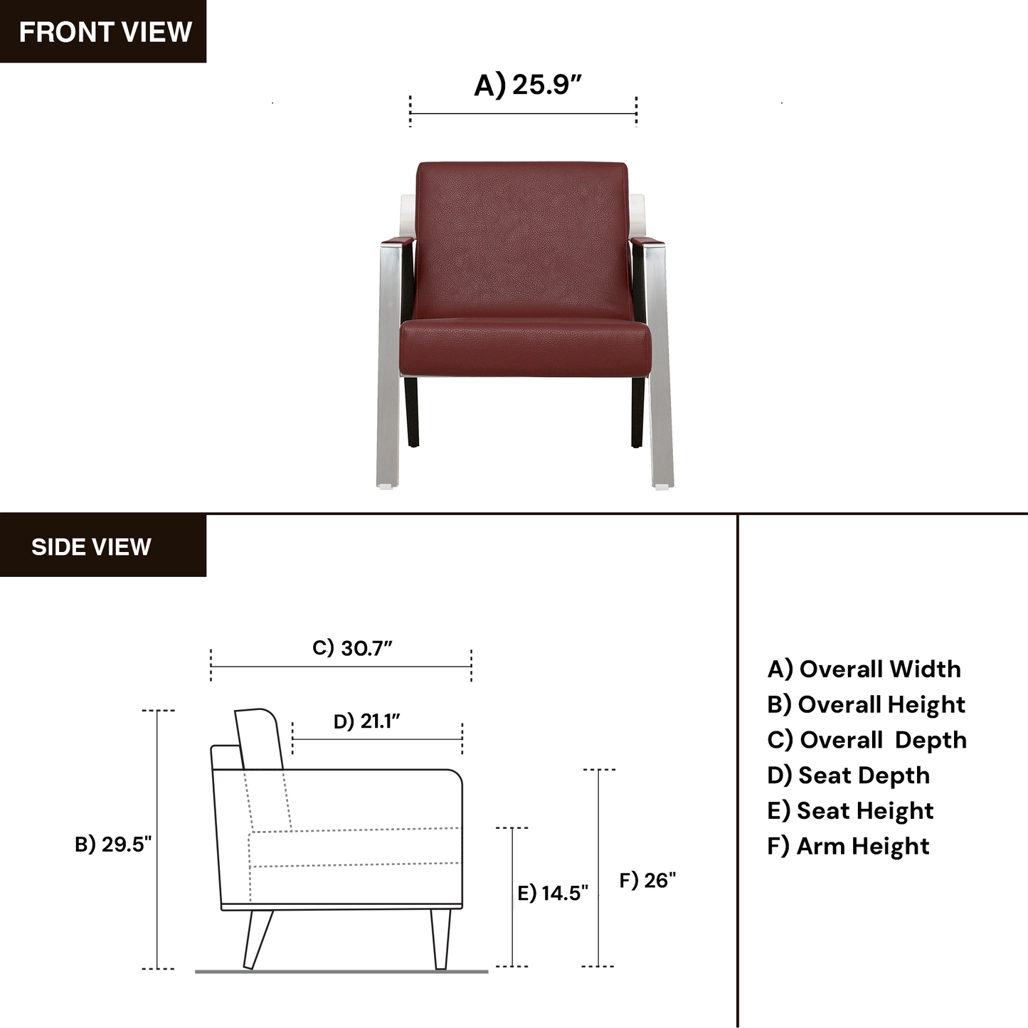 Klaussner Eleganza Leather Lounge Chair