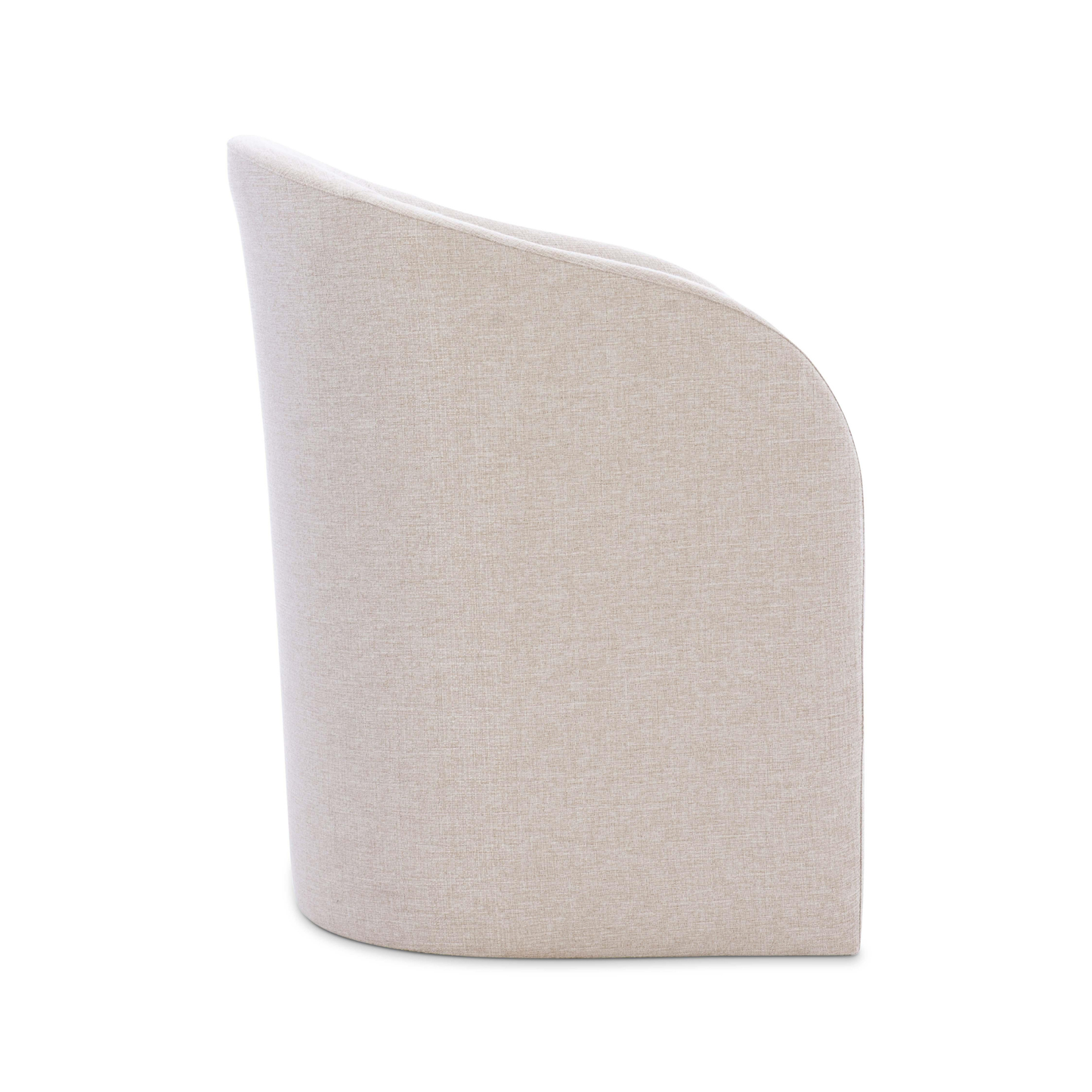 Bernhardt Finch Beige Fabric Arm Dining Chair with No Visible Legs