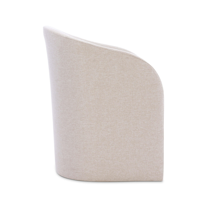 Bernhardt Finch Beige Fabric Arm Dining Chair with No Visible Legs