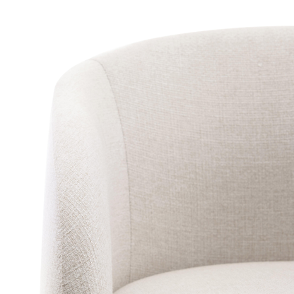 Bernhardt Finch Beige Fabric Arm Dining Chair with No Visible Legs